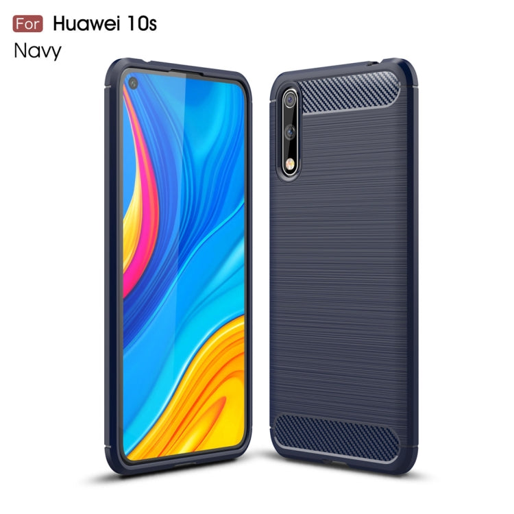 For Huawei Enjoy 10s Brushed Texture Carbon Fiber TPU Case