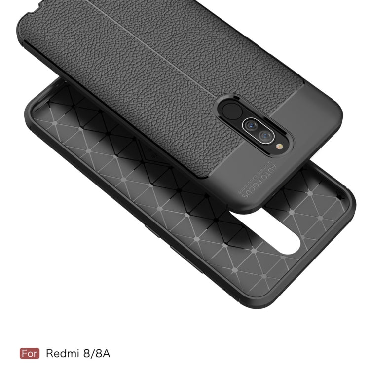 For Xiaomi Redmi 8 Litchi Texture TPU Shockproof Case(Navy Blue)