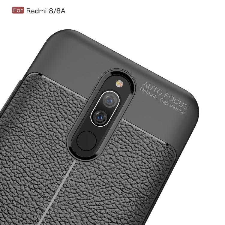 For Xiaomi Redmi 8 Litchi Texture TPU Shockproof Case(Navy Blue)