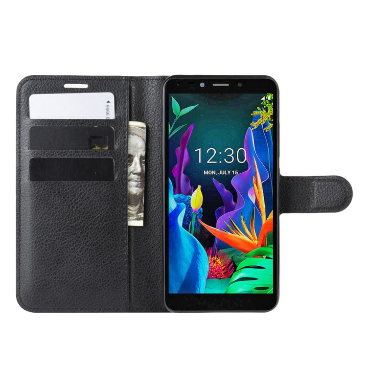 For LG K20 (2019) Litchi Texture Horizontal Flip Leather Case with Wallet & Holder & Card Slots
