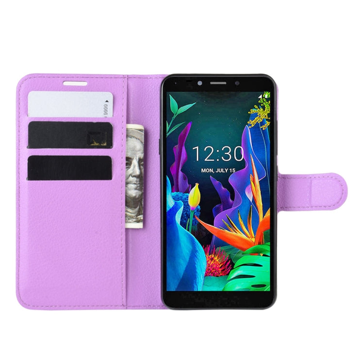 For LG K20 (2019) Litchi Texture Horizontal Flip Leather Case with Wallet & Holder & Card Slots