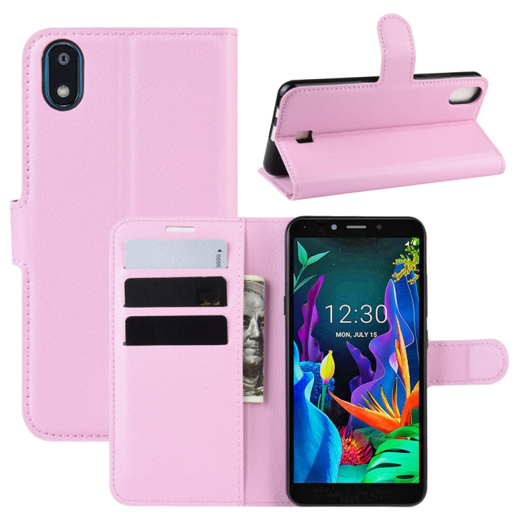 For LG K20 (2019) Litchi Texture Horizontal Flip Leather Case with Wallet & Holder & Card Slots