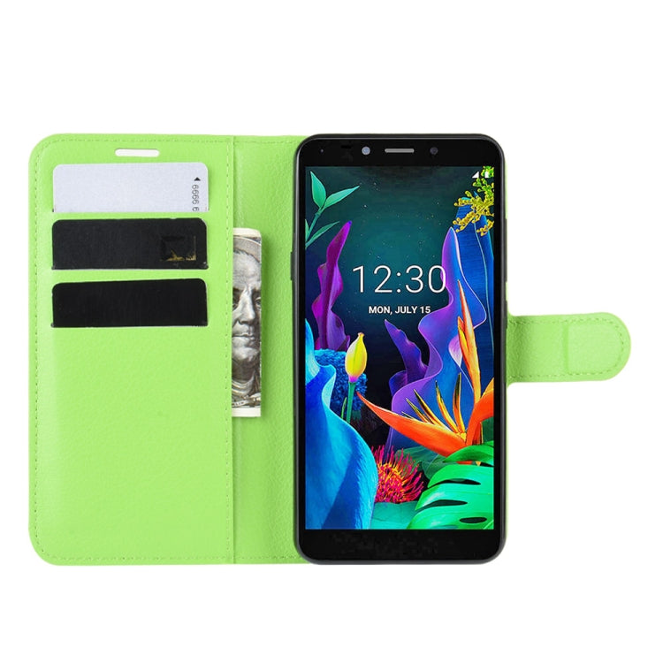 For LG K20 (2019) Litchi Texture Horizontal Flip Leather Case with Wallet & Holder & Card Slots
