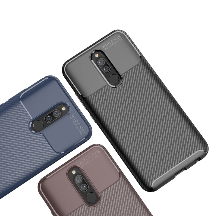 For Xiaomi Redmi 8 Carbon Fiber Texture Shockproof TPU Case(Blue)