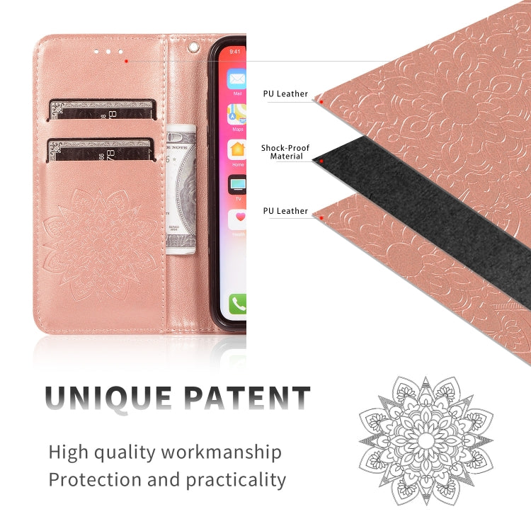 For Xiaomi Redmi Note8 Pro Embossed Kaleidoscope Flower Horizontal Flip Leather Case with Holder & Card Slots & Wallet