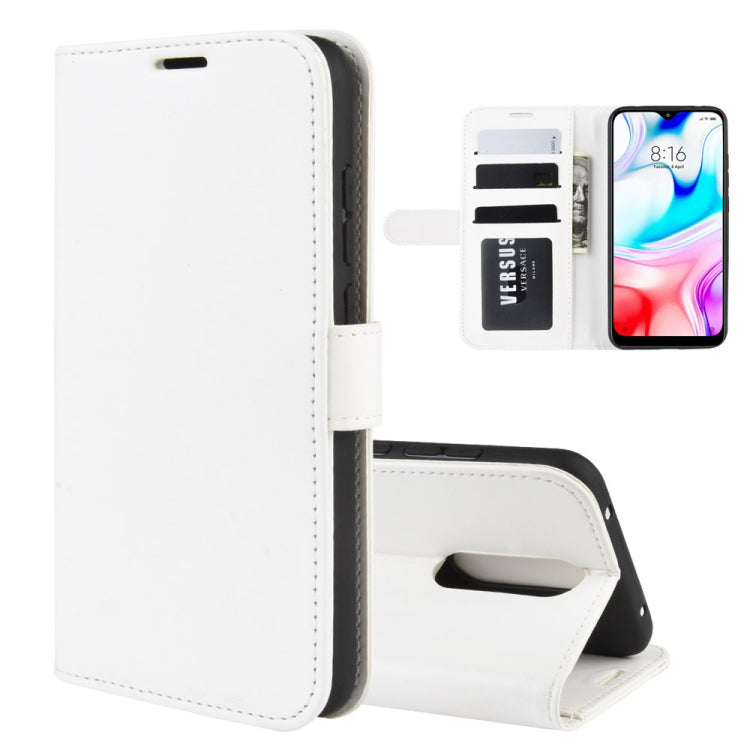 For Xiaomi Redmi 8 R64 Texture Single Fold Horizontal Flip Leather Case with Holder & Card Slots & Wallet