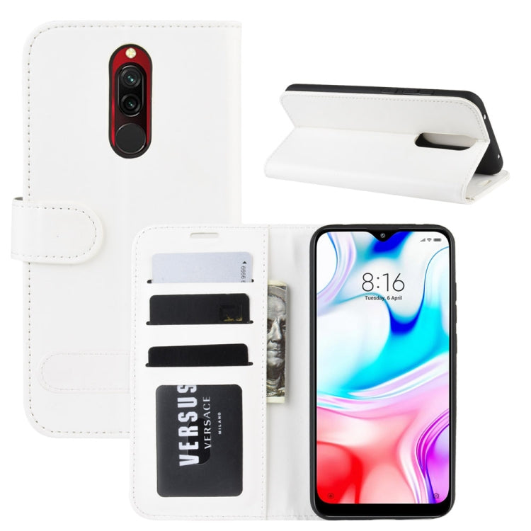 For Xiaomi Redmi 8 R64 Texture Single Fold Horizontal Flip Leather Case with Holder & Card Slots & Wallet