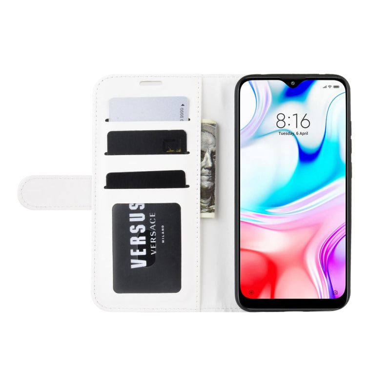 For Xiaomi Redmi 8 R64 Texture Single Fold Horizontal Flip Leather Case with Holder & Card Slots & Wallet