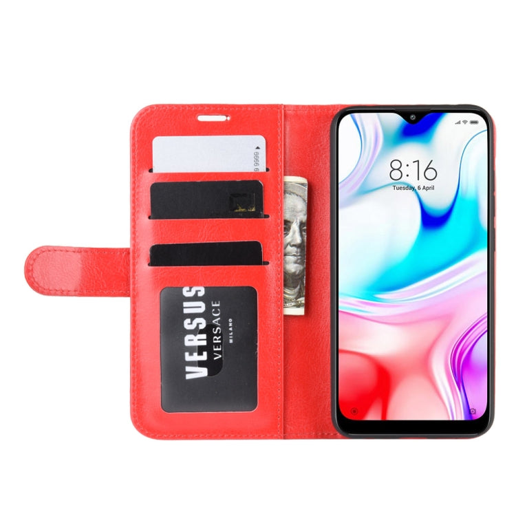 For Xiaomi Redmi 8 R64 Texture Single Fold Horizontal Flip Leather Case with Holder & Card Slots & Wallet