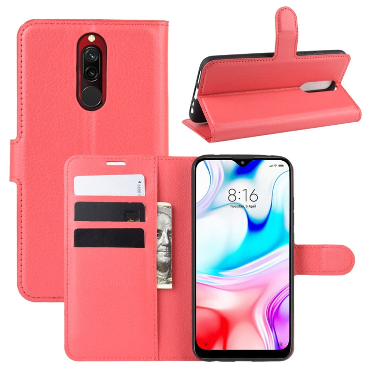 For Xiaomi Redmi 8 Litchi Texture Horizontal Flip Leather Case with Wallet & Holder & Card Slots