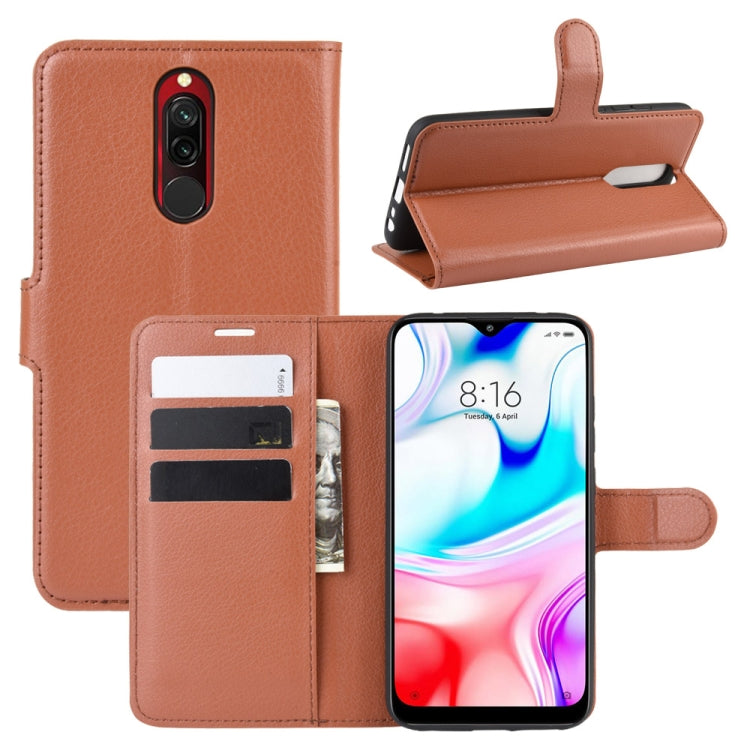 For Xiaomi Redmi 8 Litchi Texture Horizontal Flip Leather Case with Wallet & Holder & Card Slots