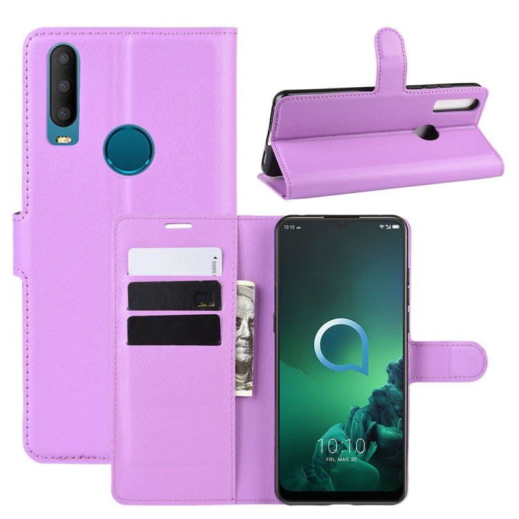 For Alcatel 3x (2019) Litchi Texture Horizontal Flip Leather Case with Wallet & Holder & Card Slots