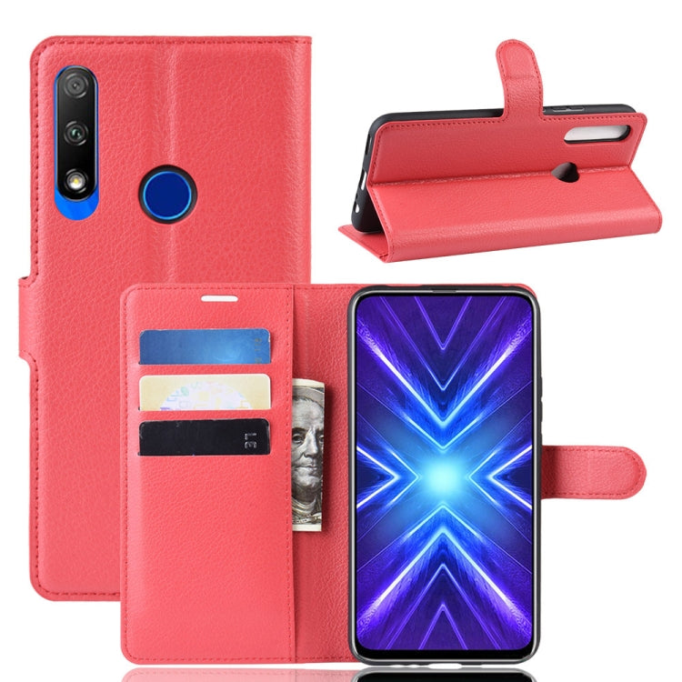 For Huawei Honor 9X Fingerprint Version Litchi Texture Horizontal Flip Leather Case with Wallet & Holder & Card Slots