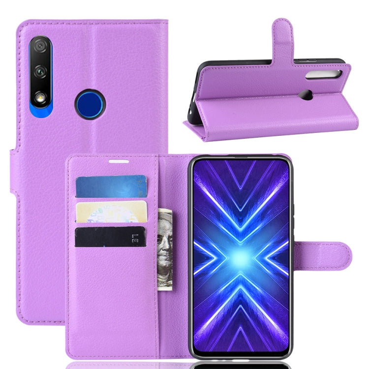For Huawei Honor 9X Fingerprint Version Litchi Texture Horizontal Flip Leather Case with Wallet & Holder & Card Slots
