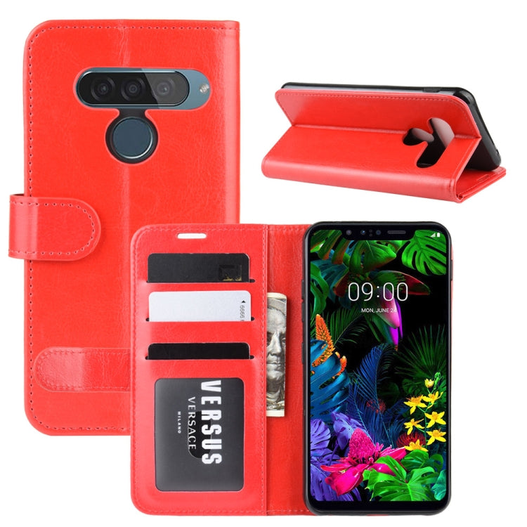 For LG G8S ThinQ R64 Texture Single Fold Horizontal Flip Leather Case with Holder & Card Slots & Wallet