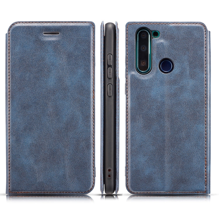 For Xiaomi Redmi Note8 Retro Simple Ultra-thin Magnetic PU Leather Case with Holder & Card Slots & Lanyard