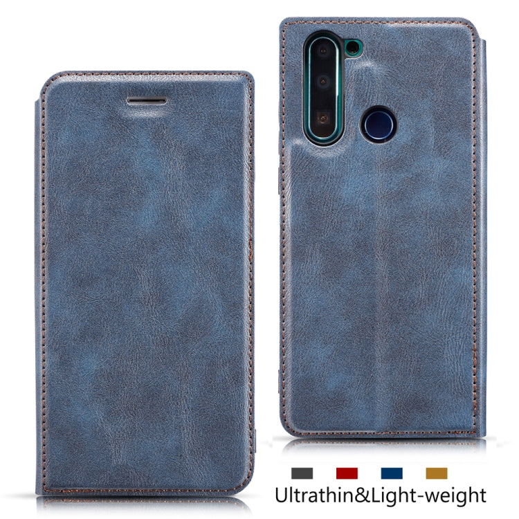 For Xiaomi Redmi Note8 Retro Simple Ultra-thin Magnetic PU Leather Case with Holder & Card Slots & Lanyard