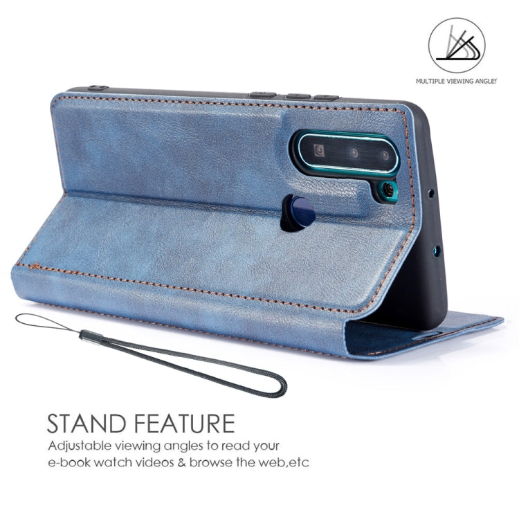 For Xiaomi Redmi Note8 Retro Simple Ultra-thin Magnetic PU Leather Case with Holder & Card Slots & Lanyard
