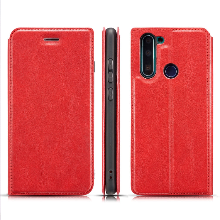For Xiaomi Redmi Note8 Retro Simple Ultra-thin Magnetic PU Leather Case with Holder & Card Slots & Lanyard