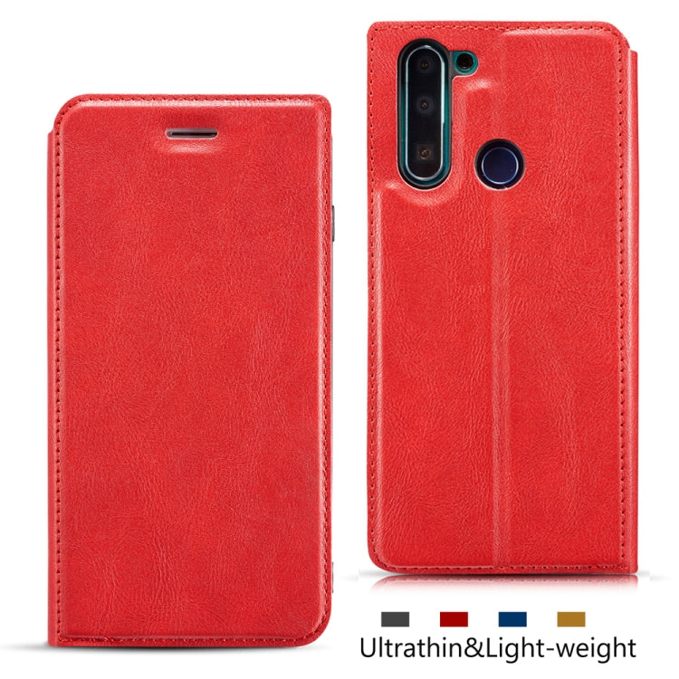 For Xiaomi Redmi Note8 Retro Simple Ultra-thin Magnetic PU Leather Case with Holder & Card Slots & Lanyard