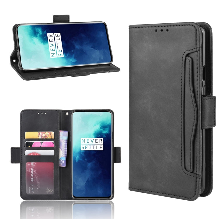 For OnePlus 7T Pro Wallet Style Skin Feel Calf Pattern Leather Case with Separate Card Slot