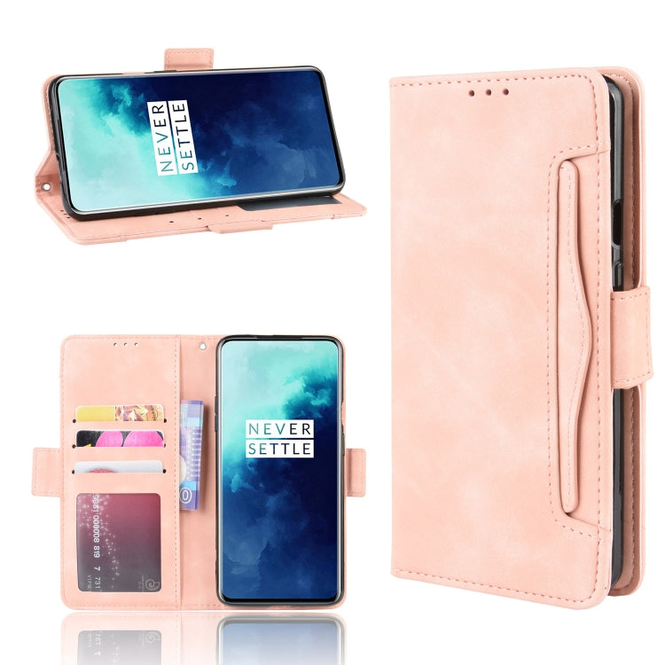 For OnePlus 7T Pro Wallet Style Skin Feel Calf Pattern Leather Case with Separate Card Slot