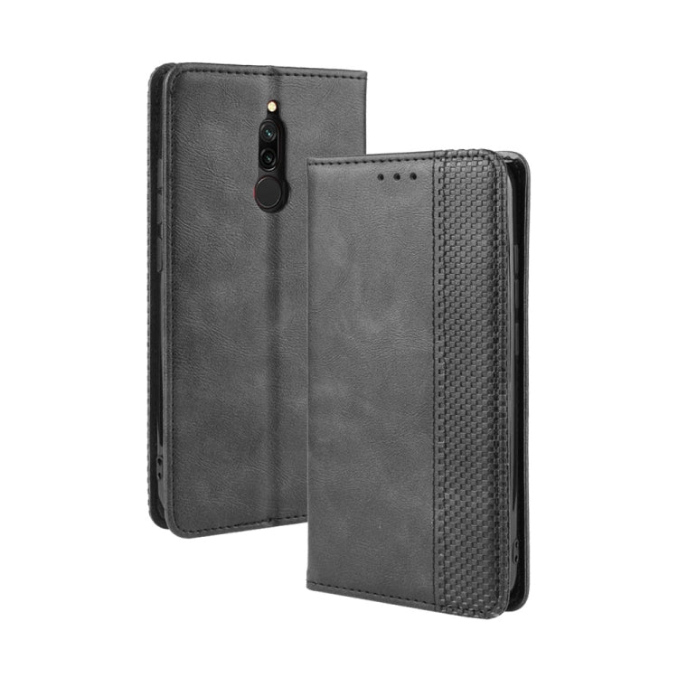 For Xiaomi Redmi 8 Magnetic Buckle Retro Crazy Horse Texture Horizontal Flip Leather Case with Holder & Card Slots & Photo Frame