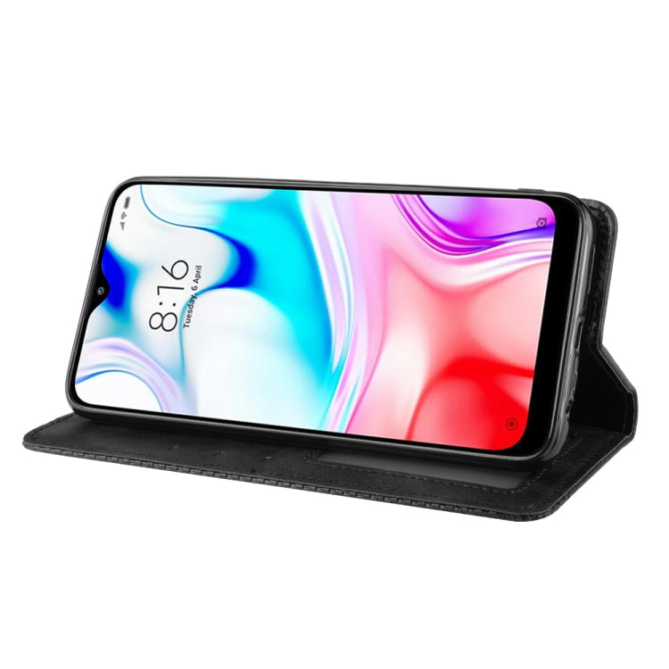 For Xiaomi Redmi 8 Magnetic Buckle Retro Crazy Horse Texture Horizontal Flip Leather Case with Holder & Card Slots & Photo Frame