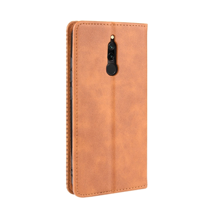 For Xiaomi Redmi 8 Magnetic Buckle Retro Crazy Horse Texture Horizontal Flip Leather Case with Holder & Card Slots & Photo Frame