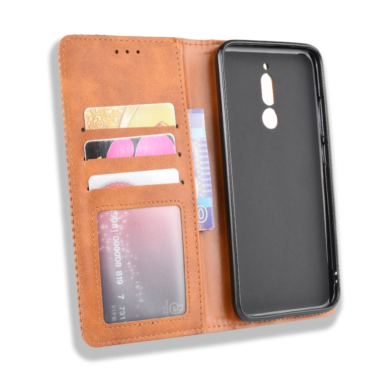 For Xiaomi Redmi 8 Magnetic Buckle Retro Crazy Horse Texture Horizontal Flip Leather Case with Holder & Card Slots & Photo Frame