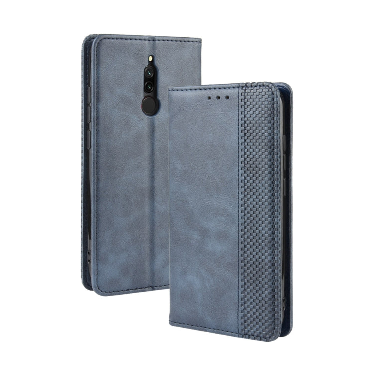 For Xiaomi Redmi 8 Magnetic Buckle Retro Crazy Horse Texture Horizontal Flip Leather Case with Holder & Card Slots & Photo Frame