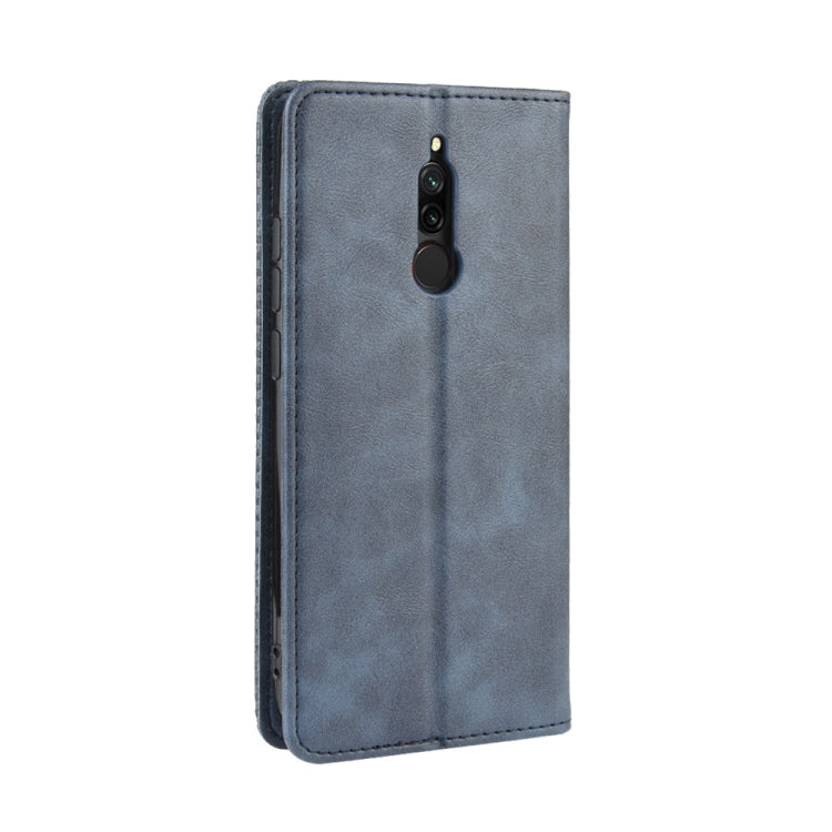 For Xiaomi Redmi 8 Magnetic Buckle Retro Crazy Horse Texture Horizontal Flip Leather Case with Holder & Card Slots & Photo Frame