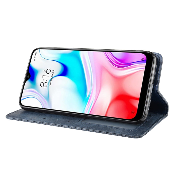 For Xiaomi Redmi 8 Magnetic Buckle Retro Crazy Horse Texture Horizontal Flip Leather Case with Holder & Card Slots & Photo Frame