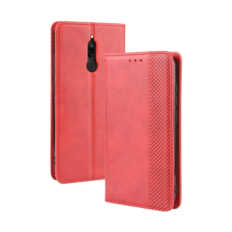 For Xiaomi Redmi 8 Magnetic Buckle Retro Crazy Horse Texture Horizontal Flip Leather Case with Holder & Card Slots & Photo Frame