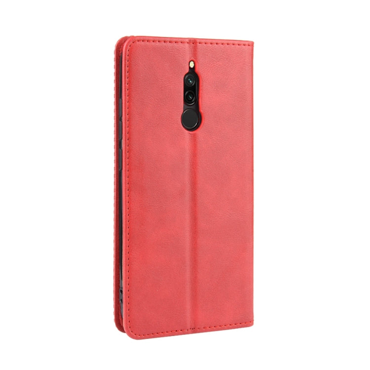 For Xiaomi Redmi 8 Magnetic Buckle Retro Crazy Horse Texture Horizontal Flip Leather Case with Holder & Card Slots & Photo Frame