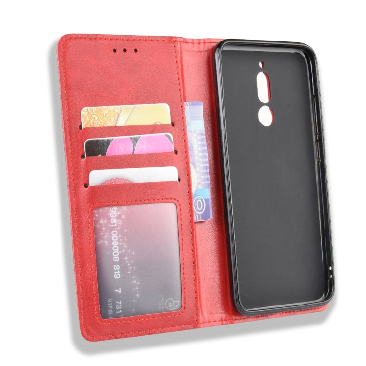For Xiaomi Redmi 8 Magnetic Buckle Retro Crazy Horse Texture Horizontal Flip Leather Case with Holder & Card Slots & Photo Frame