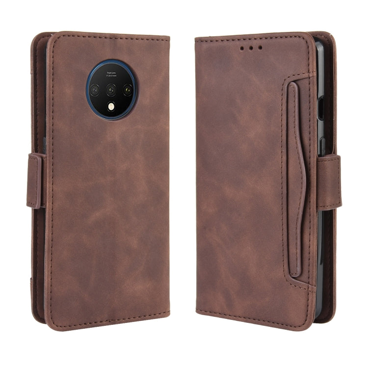For OnePlus 7T Wallet Style Skin Feel Calf Pattern Leather Case with Separate Card Slot