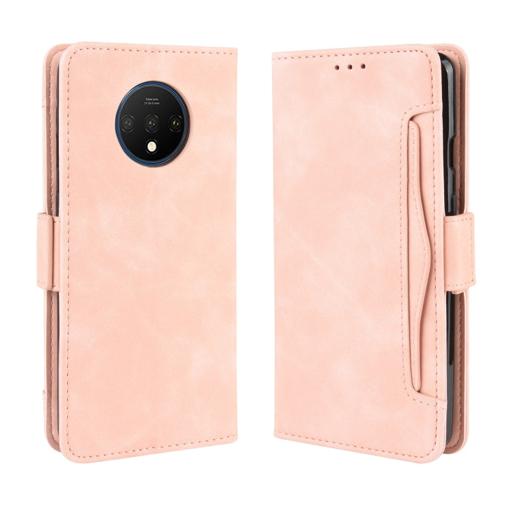 For OnePlus 7T Wallet Style Skin Feel Calf Pattern Leather Case with Separate Card Slot