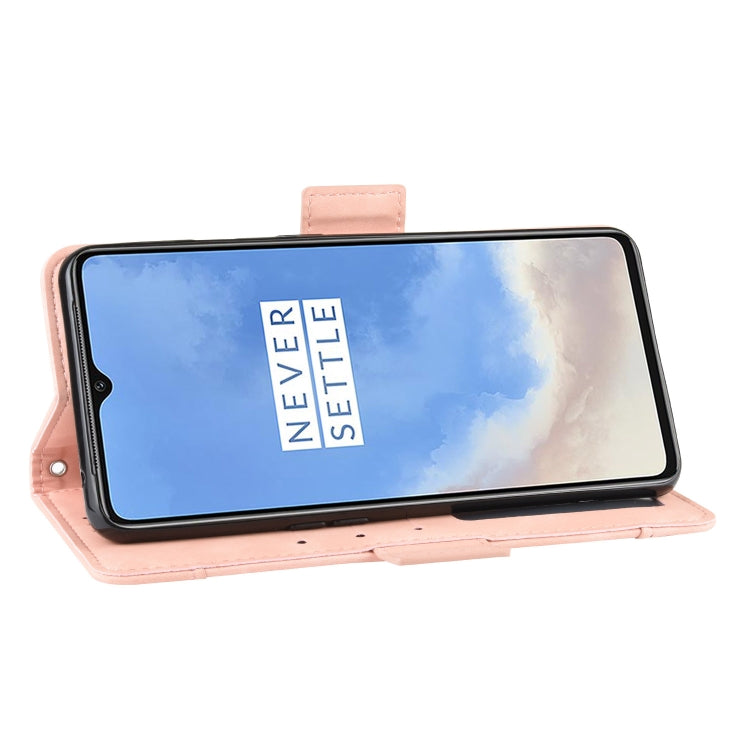 For OnePlus 7T Wallet Style Skin Feel Calf Pattern Leather Case with Separate Card Slot
