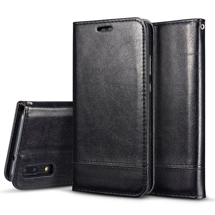 For Huawei P20 Pro Double-sided Absorption Splicing Horizontal Flip Leather Case with Holder & Card Slots & Lanyard