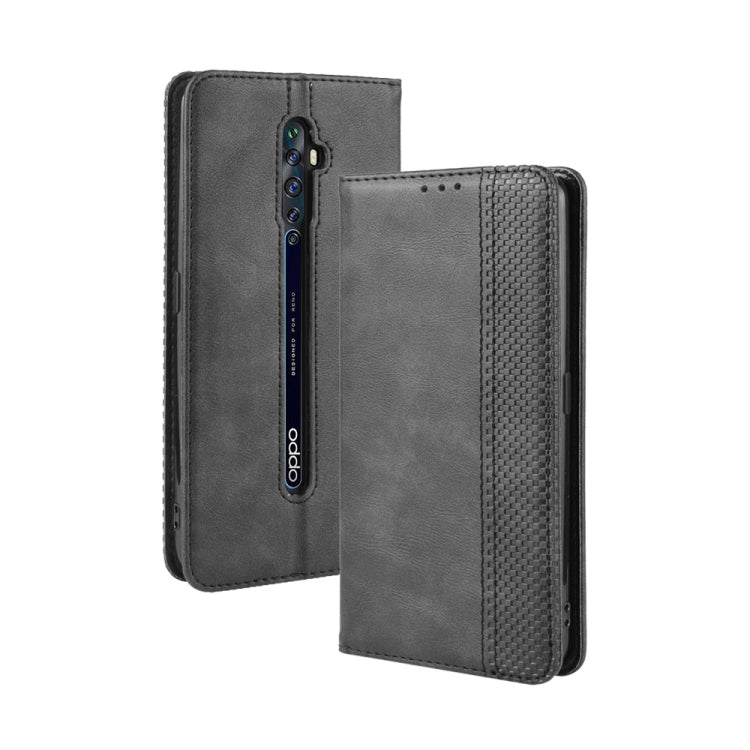 For Oppo Reno2 F/ Reno2 Z Magnetic Buckle Retro Crazy Horse Texture Horizontal Flip Leather Case with Holder & Card Slots & Photo Frame