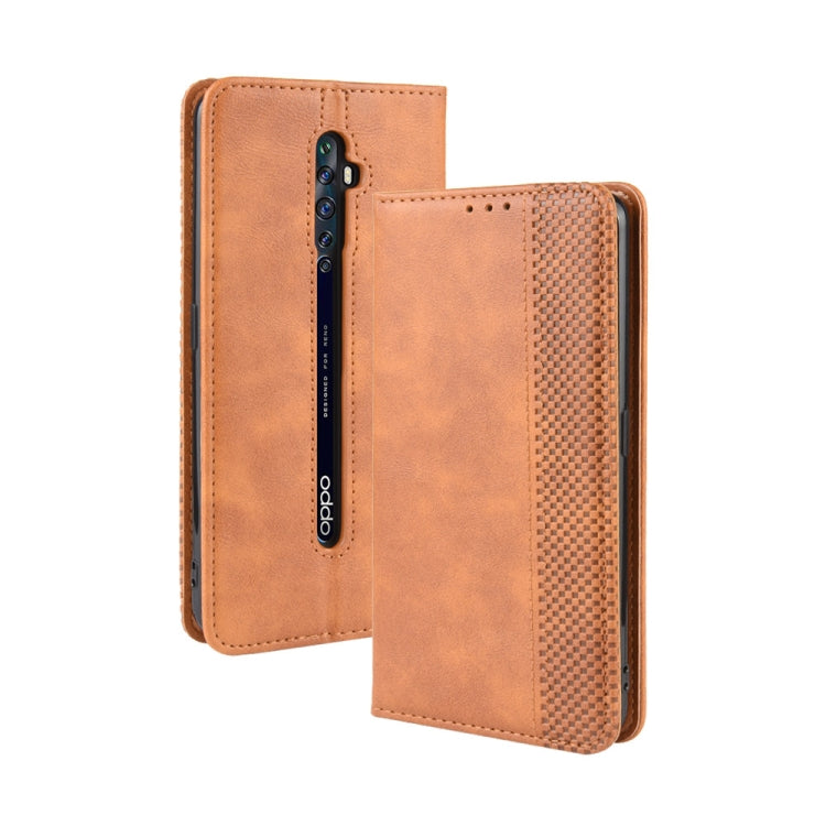 For Oppo Reno2 F/ Reno2 Z Magnetic Buckle Retro Crazy Horse Texture Horizontal Flip Leather Case with Holder & Card Slots & Photo Frame