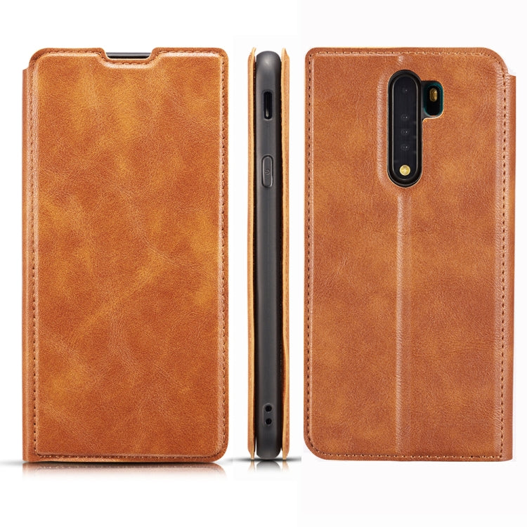 For Xiaomi Redmi Note8 Plus Retro Simple Ultrathin Magnetic Leather Case with Holder & Card Slots & Lanyard