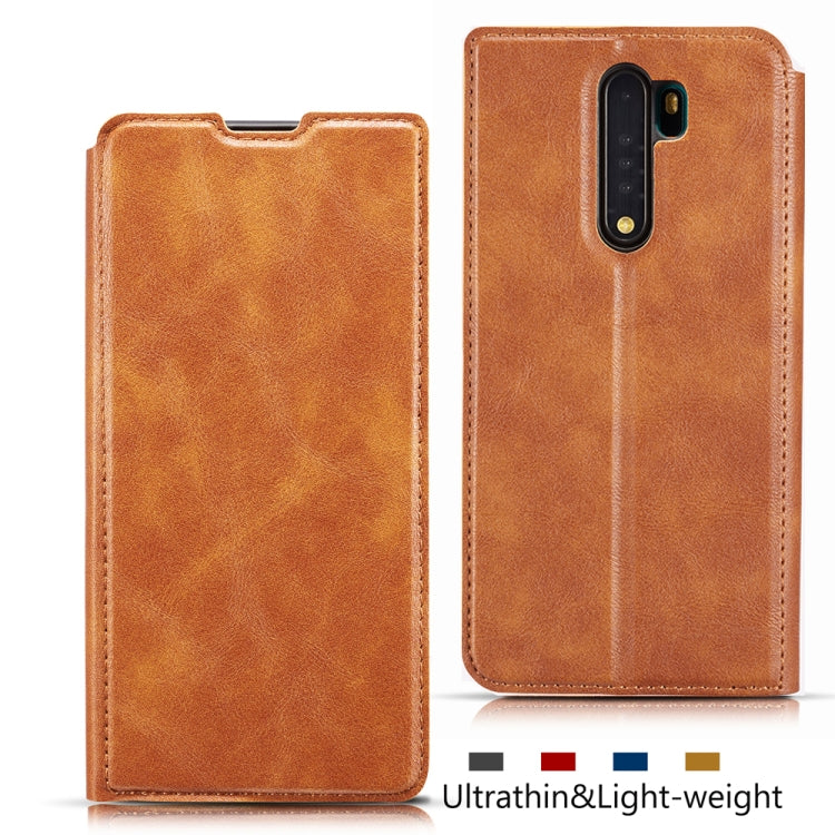 For Xiaomi Redmi Note8 Plus Retro Simple Ultrathin Magnetic Leather Case with Holder & Card Slots & Lanyard