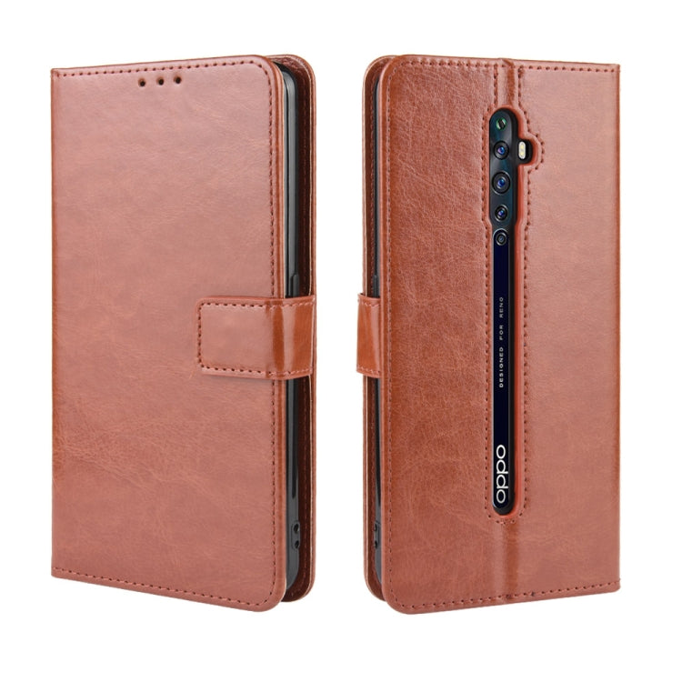 For Oppo Reno2 F / Reno2 Z Retro Crazy Horse Texture Horizontal Flip Leather Case with Holder & Card Slots & Photo Frame
