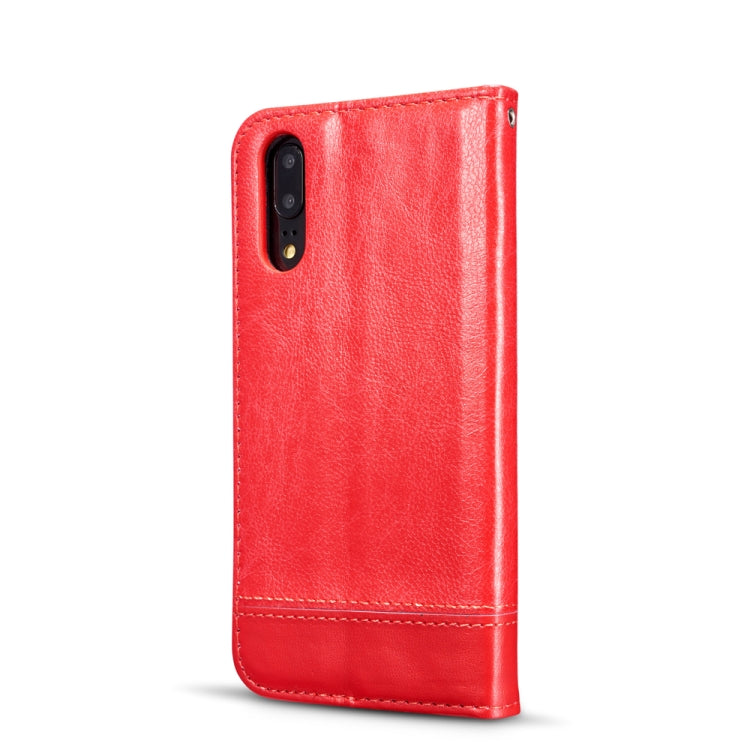 For Huawei P20 Lite Double-sided Absorption Splicing Horizontal Flip Leather Case with Holder & Card Slots & Lanyard