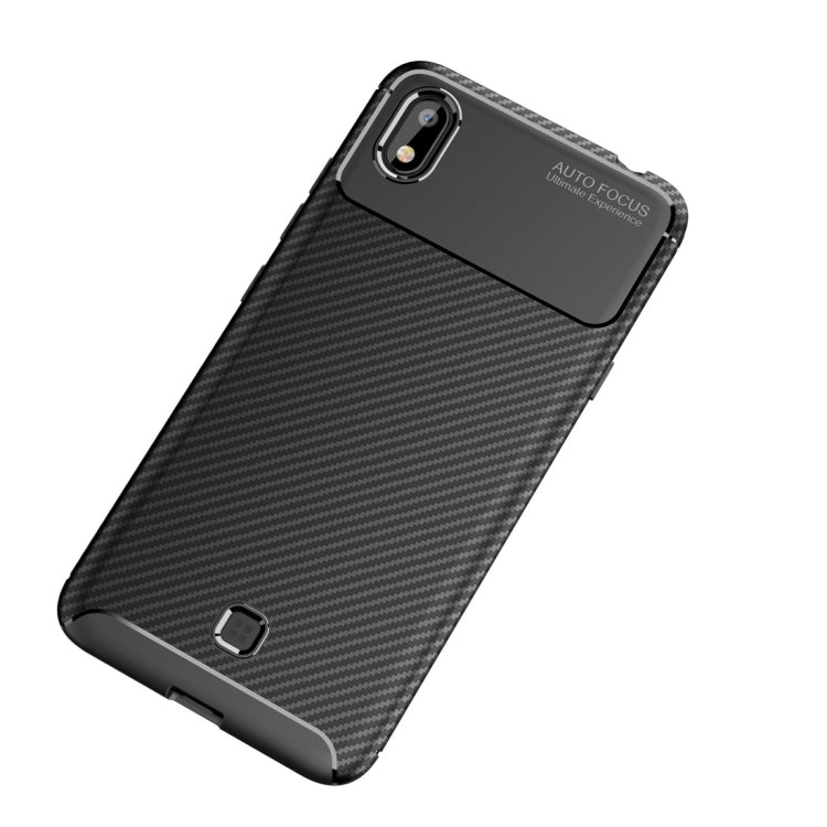 For LG K20(2019)Beetle Series Carbon Fiber Texture Shockproof TPU Case(Black)