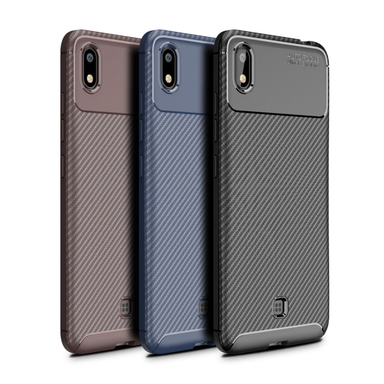 For LG K20(2019)Beetle Series Carbon Fiber Texture Shockproof TPU Case(Black)