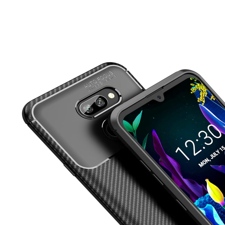 For LG K40S Beetle Series Carbon Fiber Texture Shockproof TPU Cas