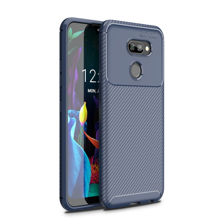 For LG K40S Beetle Series Carbon Fiber Texture Shockproof TPU Cas